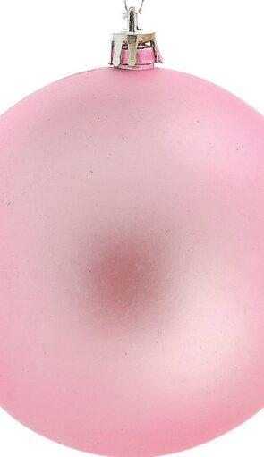 Ρόζ Μάτ Πλαστική Χριστουγεννιάτικη Μπάλα 10cm