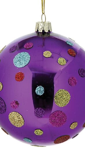 Μωβ Γυάλινη Χριστουγεννιάτικη Μπάλα 10cm