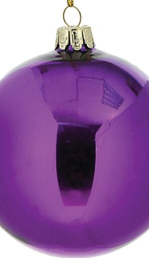 Μώβ Γυάλινη Χριστουγεννιάτικη Μπάλα 8cm