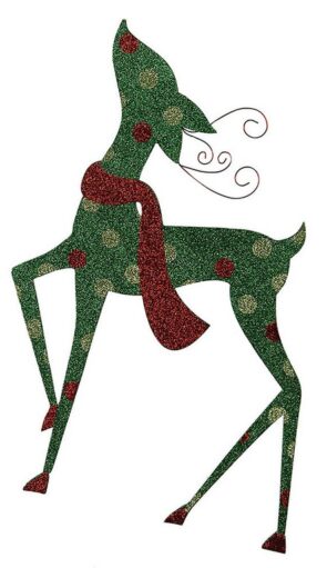 Πράσινη Κρεμαστή Διακοσμητική Φιγούρα Τάρανδος 64cm