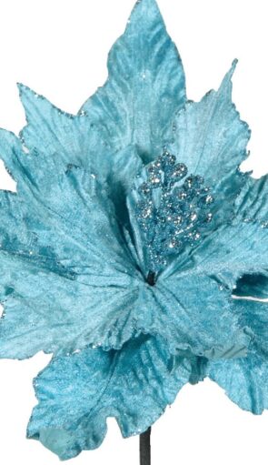 Μπλέ Χριστουγεννιάτικο Λουλούδι 25cm