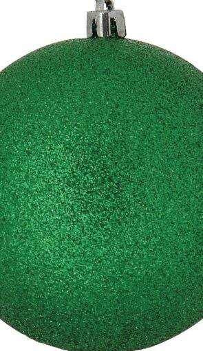 Πράσινη Πλαστική Χριστουγεννιάτικη Μπάλα Με Γκλίτερ 4cm