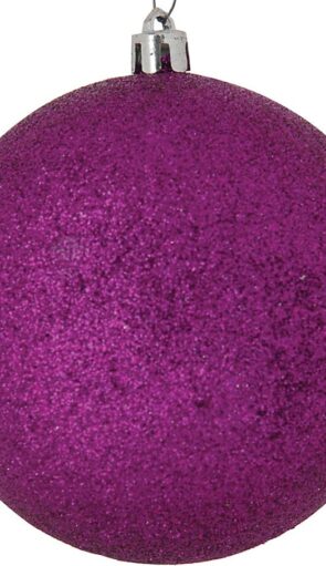 Μώβ Πλαστική Χριστουγεννιάτικη Μπάλα Με Γκλίτερ 4cm