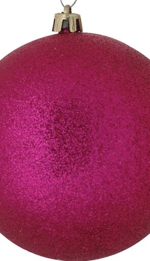 Μώβ Πλαστική Χριστουγεννιάτικη Μπάλα Με Γκλίτερ 8cm
