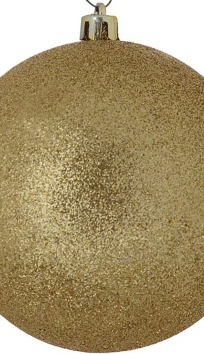 Χρυσή Χριστουγεννιάτικη Μπάλα Διακόσμησης Με Γκλίτερ 20cm