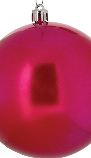 Μώβ Περλέ Πλαστική Χριστουγεννιάτικη Μπάλα 8cm