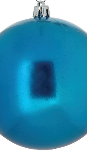 Μπλέ Πλαστική Περλέ Χριστουγεννιάτικη Μπάλα 10cm