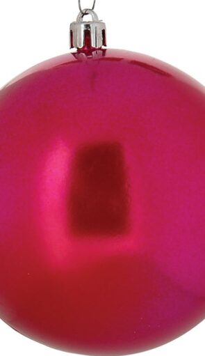 Μώβ Περλέ Πλαστική Χριστουγεννιάτικη Μπάλα 10cm