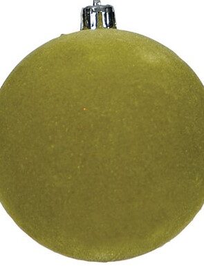 Πράσινη Βελουτέ Πλαστική Χριστουγεννιάτικη Μπάλα 10cm