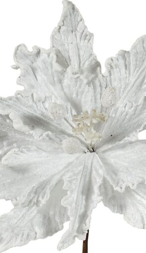 Λευκό Χριστουγεννιάτικο Λουλούδι 25cm