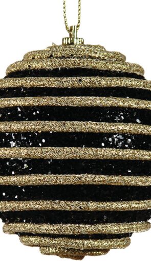 Μάυρη Χριστουγεννιάτικη Μπάλα 10cm