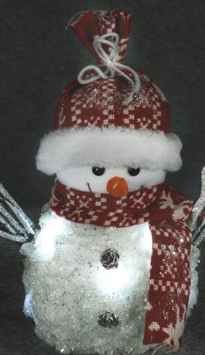 Led Φωτιζόμενος Χιονάνθρωπος Με Φώς Μπαταρίας,28(Η) x 24 x 15cm