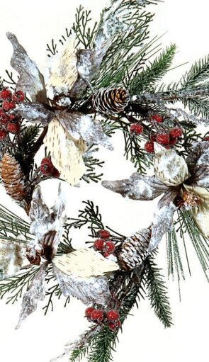 Χριστουγεννιάτικο Στεφάνι Με Γκί 40cm