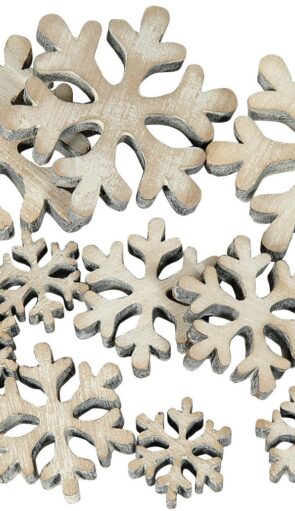 Ξύλινα Διακοσμητικά Χριστουγεννιάτικα ,2 Εώς 6cm ,Σέτ 12 Τεμαχίων