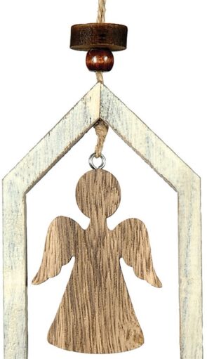 Ξύλινο Κρεμαστό Χριστουγεννιάτικο Στολίδι 8 x 15(h)cm