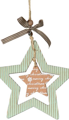 Ξύλινο Κρεμαστό Χριστουγεννιάτικο Στολίδι 16 x 16(h)cm