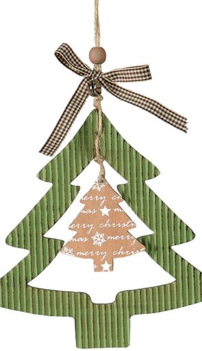 Ξύλινο Κρεμαστό Χριστουγεννιάτικο Στολίδι 16 x 16(h)cm