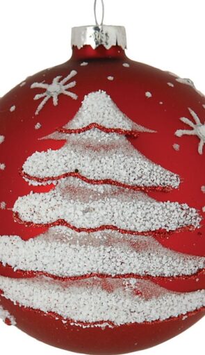 Κόκκινη Γυάλινη Χριστουγεννιάτικη Μπάλα 8cm