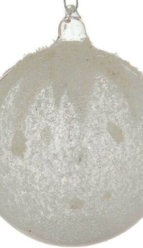 Λευκή Γυάλινη Χριστουγεννιάτικη Μπάλα 8cm