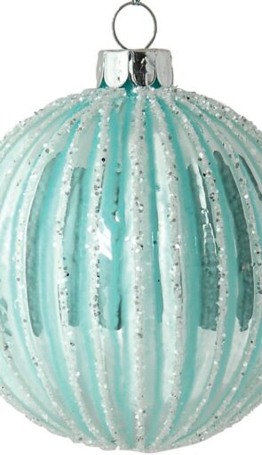 Μπλέ Γυάλινη Χριστουγεννιάτικη Μπάλα 8cm