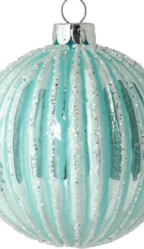 Μπλέ Γυάλινη Χριστουγεννιάτικη Μπάλα 10cm