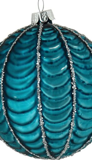 Μπλέ Γυάλινη Χριστουγεννιάτικη Μπάλα 8cm