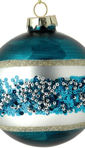 Μπλέ Γυάλινη Χριστουγεννιάτικη Μπάλα 10cm