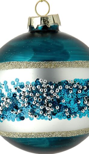 Μπλέ Γυάλινη Χριστουγεννιάτικη Μπάλα 8cm