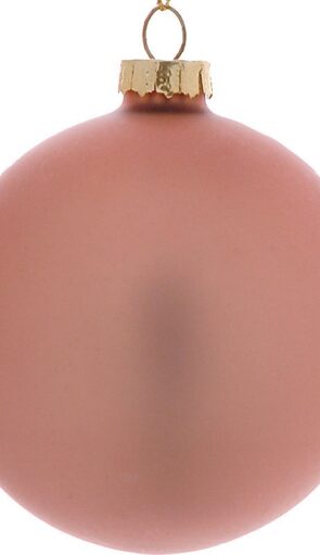 Ρόζ Γυάλινη Μάτ Χριστουγεννιάτικη Μπάλα 10cm