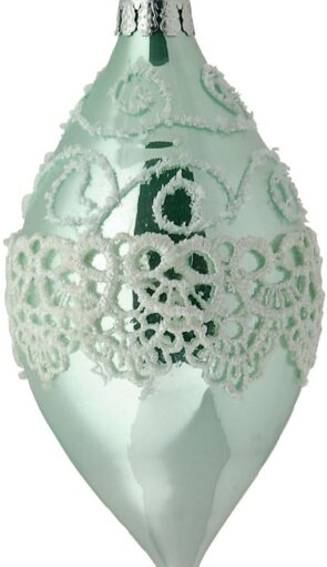 Πράσινη Γυάλινη Χριστουγεννιάτικη Μπάλα 7 x 13(h)cm