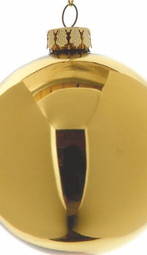 Γυάλινη Χρυσή Γυαλιστερή Χριστουγεννιάτικη Μπάλα 10cm