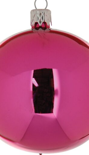 Μώβ Γυαλιστερή Γυάλινη Χριστουγεννιάτικη Μπάλα 10cm