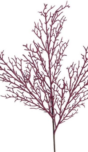 Μώβ Χριστουγεννιάτικο Διακοσμητικό Κλαδί Φτέρα 20 x 60(h)cm