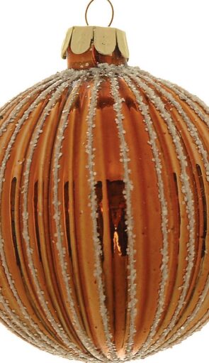 Χάλκινη Γυάλινη Χριστουγεννιάτικη Μπάλα 10cm