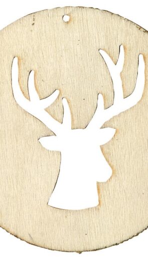 Ξύλινο Κρεμαστό Χριστουγεννιάτικο Στολίδι 8 x 8(Η)cm