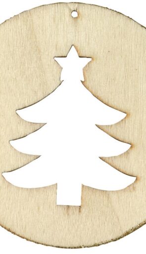 Ξύλινο Κρεμαστό Χριστουγεννιάτικο Στολίδι 8 x 8(Η)cm