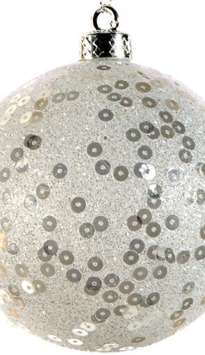 Λευκή Χριστουγεννιάτικη Μπάλα 10cm