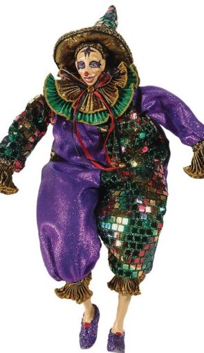 Λούτρινος Καθιστός Διακοσμητικός Αρλεκίνος 40(h)cm