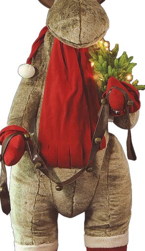 Φουσκωτός Διακοσμητικός Τάρανδος Με Μουσική 150cm