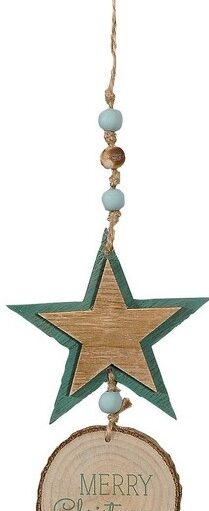 Ξύλινο Κρεμαστό Χριστουγεννιάτικο Στολίδι 8 x 20(h)cm