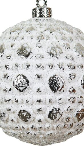 Ασημί Πλαστική Χριστουγεννιάτικη Μπάλα 10cm