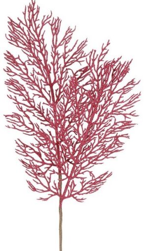 Ρόζ Χριστουγεννιάτικο Διακοσμητικό Κλαδί Φτέρα 20 x 55(h)cm