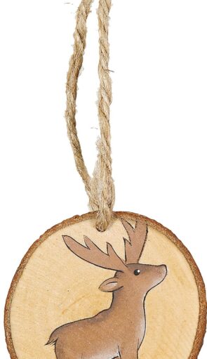 Ξύλινο Κρεμαστό Χριστουγεννιάτικο Στολίδι 7cm