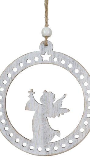 Ξύλινο Κρεμαστό Χριστουγεννιάτικο Στολίδι 10 x 11(h)cm