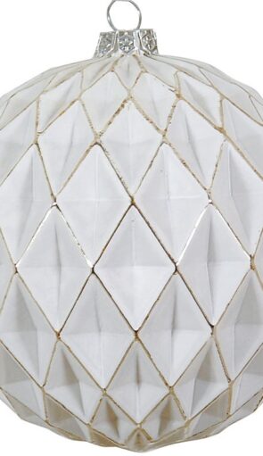 Ασημί Γυάλινη Χριστουγεννιάτικη Μπάλα 8cm