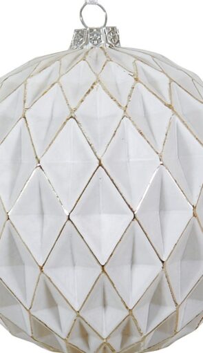 Ασημί Γυάλινη Χριστουγεννιάτικη Μπάλα 10cm