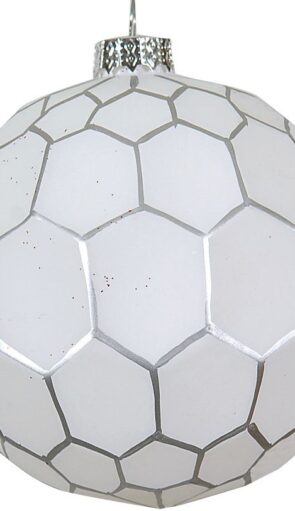 Ασημί Γυάλινη Χριστουγεννιάτικη Μπάλα 10cm