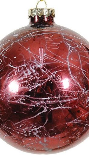 Μώβ Γυάλινη Χριστουγεννιάτικη Μπάλα 8cm