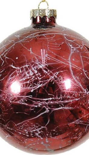 Μώβ Γυάλινη Χριστουγεννιάτικη Μπάλα 10cm