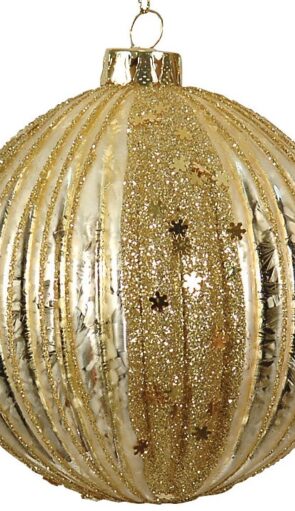 Γυάλινη Χρυσή Χριστουγεννιάτικη Μπάλα 8cm